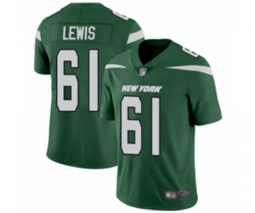 Men's New York Jets #61 Alex Lewis Green Team Color Vapor Untouchable Limited Player Football Jersey