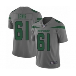 Men's New York Jets #61 Alex Lewis Limited Gray Inverted Legend Football Jersey