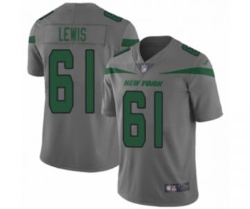 Men's New York Jets #61 Alex Lewis Limited Gray Inverted Legend Football Jersey