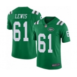 Men's New York Jets #61 Alex Lewis Limited Green Rush Vapor Untouchable Football Jersey