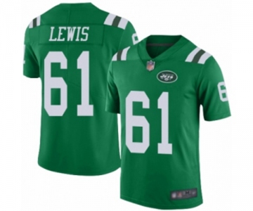 Men's New York Jets #61 Alex Lewis Limited Green Rush Vapor Untouchable Football Jersey