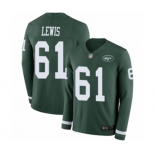 Men's New York Jets #61 Alex Lewis Limited Green Therma Long Sleeve Football Jersey