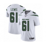 Men's New York Jets #61 Alex Lewis White Vapor Untouchable Limited Player Football Jersey