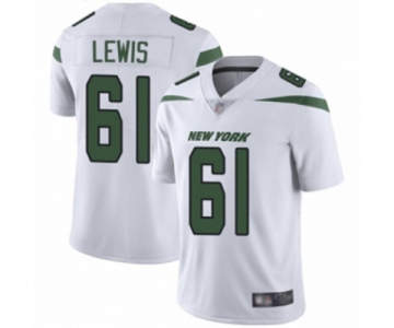 Men's New York Jets #61 Alex Lewis White Vapor Untouchable Limited Player Football Jersey