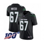 Men's New York Jets #67 Brian Winters Black Alternate Vapor Untouchable Limited Player 100th Season Football Jersey