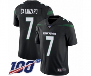 Men's New York Jets #7 Chandler Catanzaro Black Alternate Vapor Untouchable Limited Player 100th Season Football Jersey