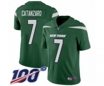 Men's New York Jets #7 Chandler Catanzaro Green Team Color Vapor Untouchable Limited Player 100th Season Football Jersey