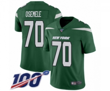 Men's New York Jets #70 Kelechi Osemele Green Team Color Vapor Untouchable Limited Player 100th Season Football Jersey