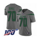 Men's New York Jets #70 Kelechi Osemele Limited Gray Inverted Legend 100th Season Football Jersey