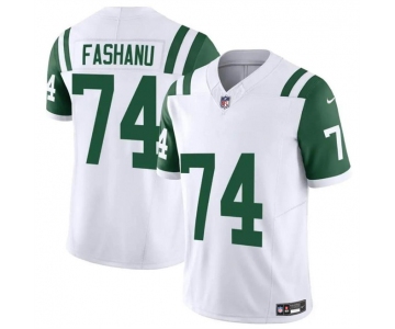 Men's New York Jets #74 Olu Fashanu White 2024 Classic Alternate Vapor F.U.S.E. Limited Stitched Football Jersey