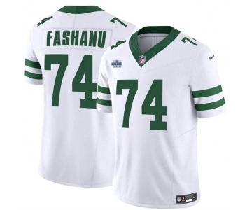 Men's New York Jets #74 Olu Fashanu White 2024 F.U.S.E. With Draft Patch Vapor Limited Stitched Jersey