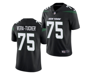 Men's New York Jets #75 Alijah Vera-Tucker Black Vapor Untouchable Limited Stitched Jersey