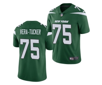 Men's New York Jets #75 Alijah Vera-Tucker Green Vapor Untouchable Limited Stitched Jersey