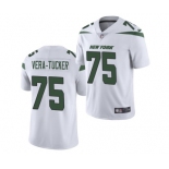 Men's New York Jets #75 Alijah Vera-Tucker White Vapor Untouchable Limited Stitched Jersey