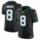 Men's New York Jets #8 Aaron Rodgers Black 2024 F.U.S.E. With 4-Star C Patch Vapor Limited Stitched Jersey