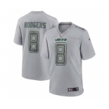 Men's New York Jets #8 Aaron Rodgers Grey Atmosphere Fashion Stitched Jersey