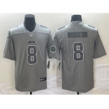 Men's New York Jets #8 Aaron Rodgers LOGO Grey Atmosphere Fashion 2022 Vapor Untouchable Stitched Limited Jersey