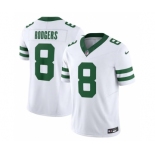 Men's New York Jets #8 Aaron Rodgers White 2023 F.U.S.E. Vapor Limited Throwback Stitched Football Jersey