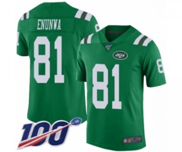 Men's New York Jets #81 Quincy Enunwa Limited Green Rush Vapor Untouchable 100th Season Football Jersey