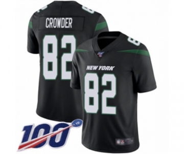 Men's New York Jets #82 Jamison Crowder Black Alternate Vapor Untouchable Limited Player 100th Season Football Jersey