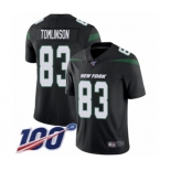 Men's New York Jets #83 Eric Tomlinson Black Alternate Vapor Untouchable Limited Player 100th Season Football Jersey