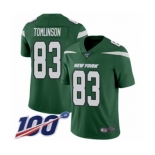 Men's New York Jets #83 Eric Tomlinson Green Team Color Vapor Untouchable Limited Player 100th Season Football Jersey