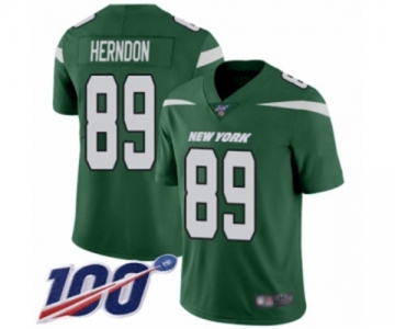 Men's New York Jets #89 Chris Herndon Green Team Color Vapor Untouchable Limited Player 100th Season Football Jersey