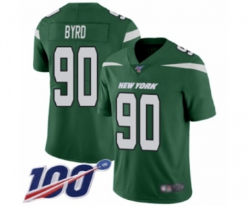 Men's New York Jets #90 Dennis Byrd Green Team Color Vapor Untouchable Limited Player 100th Season Football Jersey