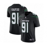 Men's New York Jets #91 Bronson Kaufusi Black Alternate Vapor Untouchable Limited Player Football Jersey