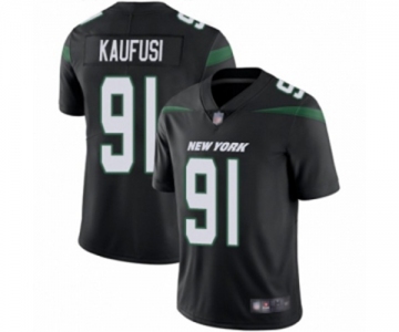 Men's New York Jets #91 Bronson Kaufusi Black Alternate Vapor Untouchable Limited Player Football Jersey