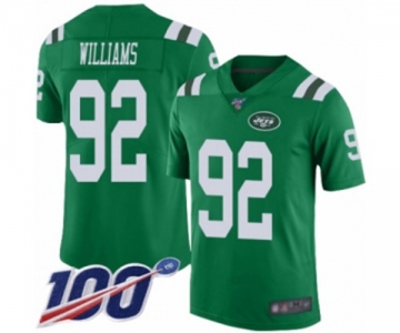 Men's New York Jets #92 Leonard Williams Limited Green Rush Vapor Untouchable 100th Season Football Jersey