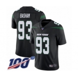 Men's New York Jets #93 Tarell Basham Black Alternate Vapor Untouchable Limited Player 100th Season Football Jersey