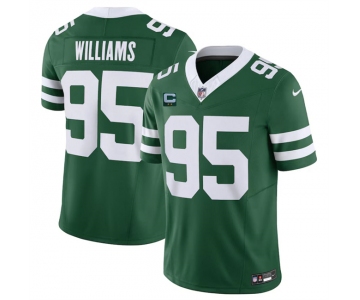 Men's New York Jets #95 Quinnen Williams Green 2024 F.U.S.E. With 2-Star C Patch Vapor Limited Stitched Jersey