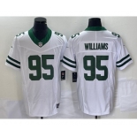 Men's New York Jets #95 Quinnen Williams White 2023 FUSE Vapor Limited Throwback Stitched Jersey