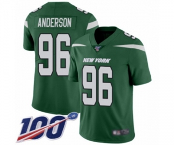 Men's New York Jets #96 Henry Anderson Green Team Color Vapor Untouchable Limited Player 100th Season Football Jersey