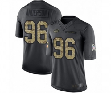 Men's New York Jets #96 Henry Anderson Limited Black 2016 Salute to Service Football Jersey