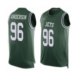 Men's New York Jets #96 Henry Anderson Limited Green Player Name & Number Tank Top Football Jersey