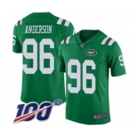 Men's New York Jets #96 Henry Anderson Limited Green Rush Vapor Untouchable 100th Season Football Jersey