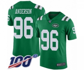 Men's New York Jets #96 Henry Anderson Limited Green Rush Vapor Untouchable 100th Season Football Jersey