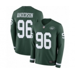 Men's New York Jets #96 Henry Anderson Limited Green Therma Long Sleeve Football Jersey