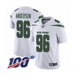 Men's New York Jets #96 Henry Anderson White Vapor Untouchable Limited Player 100th Season Football Jersey