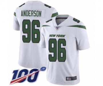 Men's New York Jets #96 Henry Anderson White Vapor Untouchable Limited Player 100th Season Football Jersey