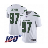 Men's New York Jets #97 Nathan Shepherd White Vapor Untouchable Limited Player 100th Season Football Jersey