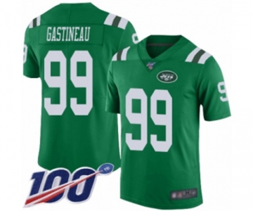 Men's New York Jets #99 Mark Gastineau Limited Green Rush Vapor Untouchable 100th Season Football Jersey