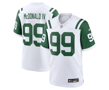 Men's New York Jets #99 Will McDonald IV White Classic Alternate VaporLimited Football Stitched Jersey