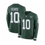 Men's Nike New York Jets #10 Jermaine Kearse Limited Green Therma Long Sleeve NFL Jersey