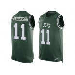 Men's Nike New York Jets #11 Robby Anderson Limited Green Player Name & Number Tank Top NFL Jersey