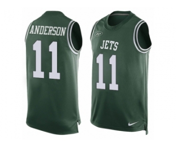 Men's Nike New York Jets #11 Robby Anderson Limited Green Player Name & Number Tank Top NFL Jersey