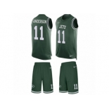 Men's Nike New York Jets #11 Robby Anderson Limited Green Tank Top Suit NFL Jersey