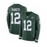 Men's Nike New York Jets #12 Joe Namath Limited Green Therma Long Sleeve NFL Jersey